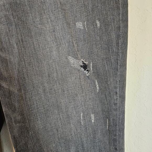 Express Black Girlfriend High Rise Jeans Distressed Plus 18 Casual Neutral Goth - Picture 5 of 14